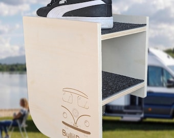 Sturdy shoe rack (2 sizes) for door sill for VW Bus T5 T6 T6.1