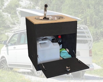 Battery-powered water/washing camping box