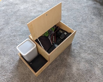 VW storage box front seat, center console XL, VW Bus T5, T6, T6.1, California models, handmade storage, box, storage space, Bulli