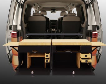 Rear kitchen with KochBoxx XL and FlexBoxx for VW T7 Multivan, Beach