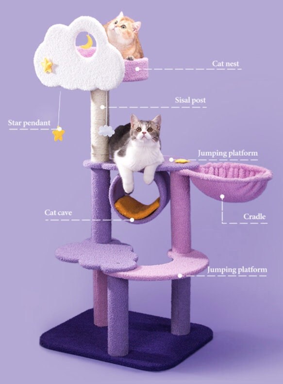 New Cadre d'escalade Pour Animal de Compagnie, Maison Hamac, Maison, Tour d'arbre à Chat Étoile Star