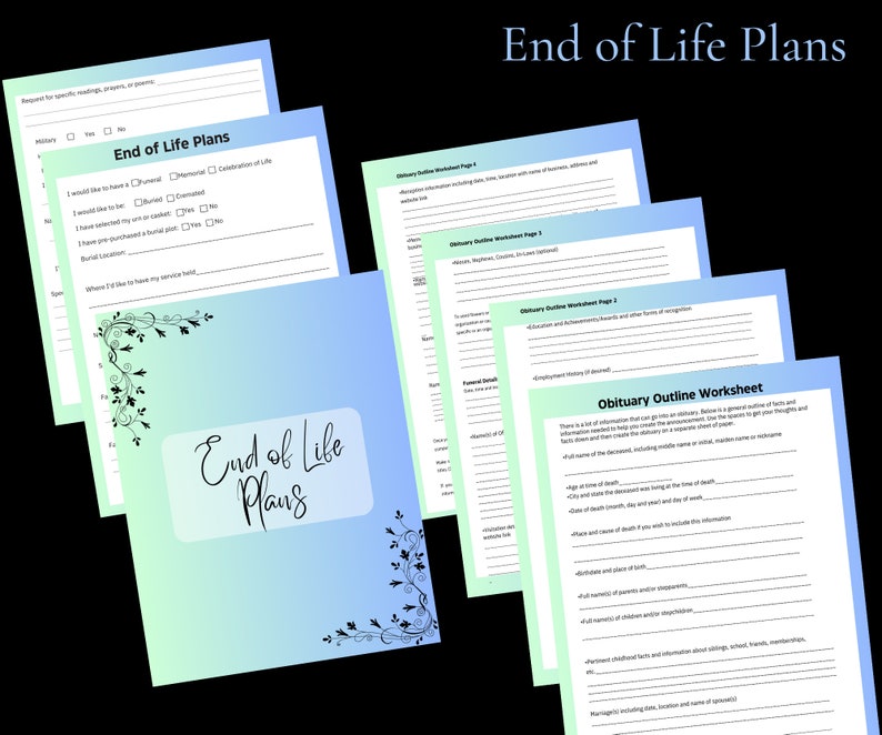Just in Case Planner End of Life Planner Emergency Planning