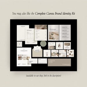 Kit completo per logo Canva, download immediato - Design del logo predefinito - Modello di brandboard con logo moderno - Kit per marchio minimalista immagine 7