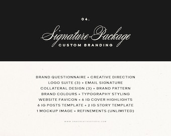 Custom Branding Signature - Package 04, Professional Branding, Minimalist Modern Simple Logo, Elegant Logo, Watermarks + Vectors (SVG, AI)
