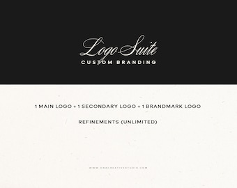 Logo Suite (3) - Custom Branding, Primary Logo, Alternative Logo, Submark Logo, Watermarks + Vectors, Minimalist Logo, Beautiful Logo Font