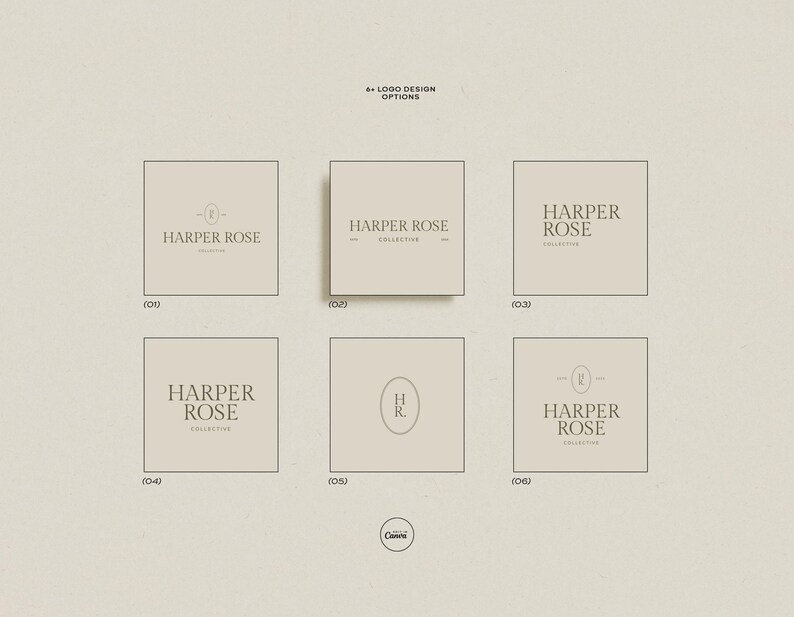 Kit completo per logo Canva, download immediato - Design del logo predefinito - Modello di brandboard con logo moderno - Kit per marchio minimalista immagine 5