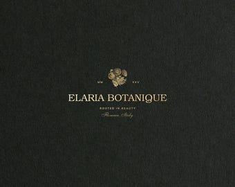 Logo di un marchio di lusso - Logo botanico vintage / Elaria Botanique / Canva modificabile