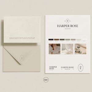 Kit completo per logo Canva, download immediato - Design del logo predefinito - Modello di brandboard con logo moderno - Kit per marchio minimalista immagine 3