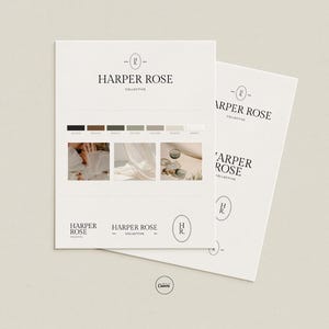 Kit completo per logo Canva, download immediato - Design del logo predefinito - Modello di brandboard con logo moderno - Kit per marchio minimalista immagine 4