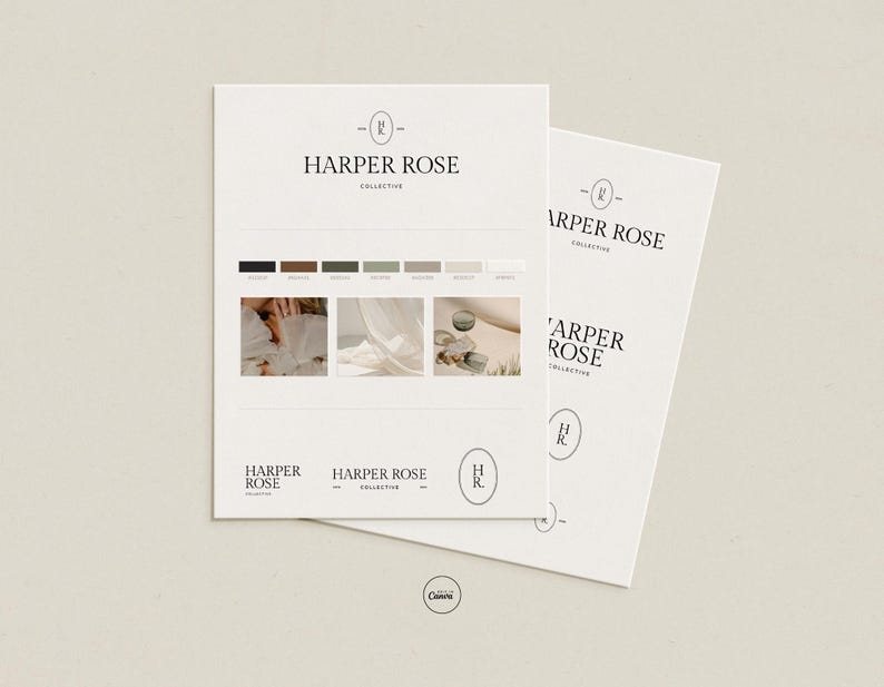 Kit completo per logo Canva, download immediato - Design del logo predefinito - Modello di brandboard con logo moderno - Kit per marchio minimalista immagine 4