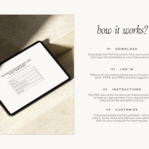 Kit completo per logo Canva, download immediato - Design del logo predefinito - Modello di brandboard con logo moderno - Kit per marchio minimalista immagine 6