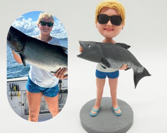 Custom Fishing Bobblehead: Personalized Hobbyist Gift