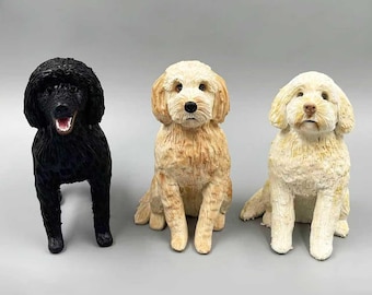 Custom Polymer Clay Dog Statue: Pet Memorial Cake Topper