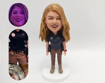 Custom Wife Bobblehead, Handmade Polymer Clay Figurine, Anniversary Gift