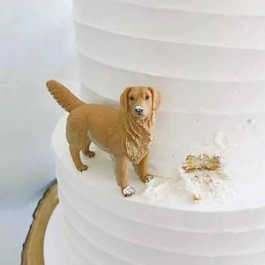 Custom Polymer Clay Dog Cake Topper, Pet Memorial Gift