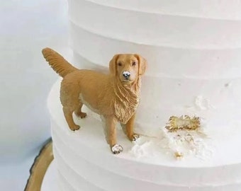 Custom Polymer Clay Dog Cake Topper, Pet Memorial Gift