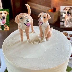 Personalized custom pet dog wedding cake , pet birthday cake ，animal cake，wedding CakeTopper， dog wedding cake topper