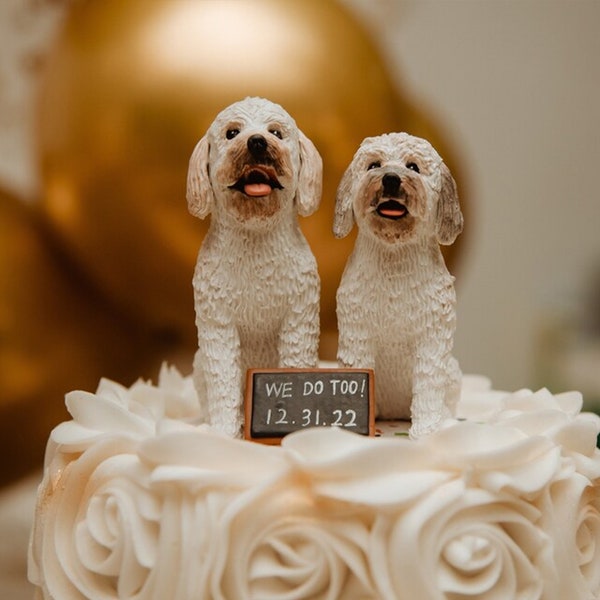 Statue personnalisée de chien de compagnie, topper de gâteau de mariage, cadeau d’anniversaire d’animal de compagnie, topper de gâteau pour animaux de compagnie, cadeau d’anniversaire de chien, cadeau pour les amoureux des chiens