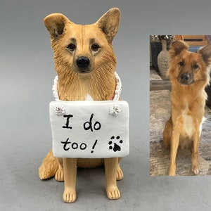 Personalized custom pet dog wedding cake , pet birthday cake ，animal cake，wedding CakeTopper， dog wedding cake topper