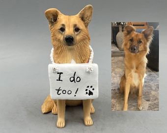 Personalized custom pet dog wedding cake , pet birthday cake ，animal cake，wedding CakeTopper， dog wedding cake topper