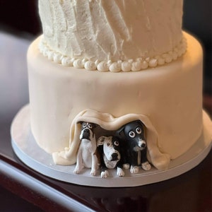 Personalized custom pet dog wedding cake , pet birthday cake animal cakewedding CakeTopper dog wedding cake topper image 5