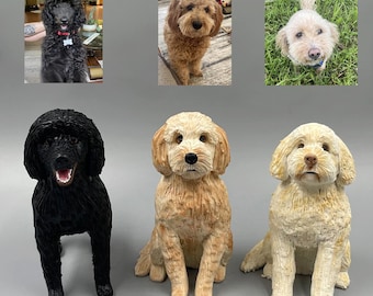 Custom Polymer Clay Dog Statue: Pet Memorial Cake Topper