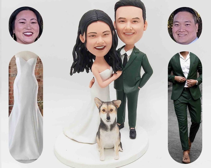 Custom Couple Bobbleheads, Anniversary Gifts, Handmade Polymer Clay