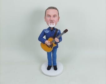 Personalized customized guitar shaking head dolls: Custom 3D Statue, Family Gift