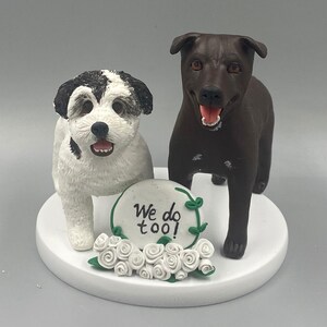 Personalized custom pet dog wedding cake , pet birthday cake , animal cake, wedding CakeTopper, dog wedding cake topper