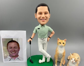 Personalized Customized Bobbleheads, Custom 3D Statues for Golfers, Musicians, Doctors, Workers, Parents Day Gifts Birthday Gifts