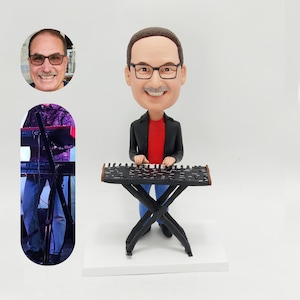 Benutzerdefinierte Klavier Wackelkopf, personalisierte Pianist 3D Statue, benutzerdefinierte Wackelkopf Sänger, benutzerdefinierte Jahrestag Geschenk für Gitarristen, für Pianisten Liebhaber