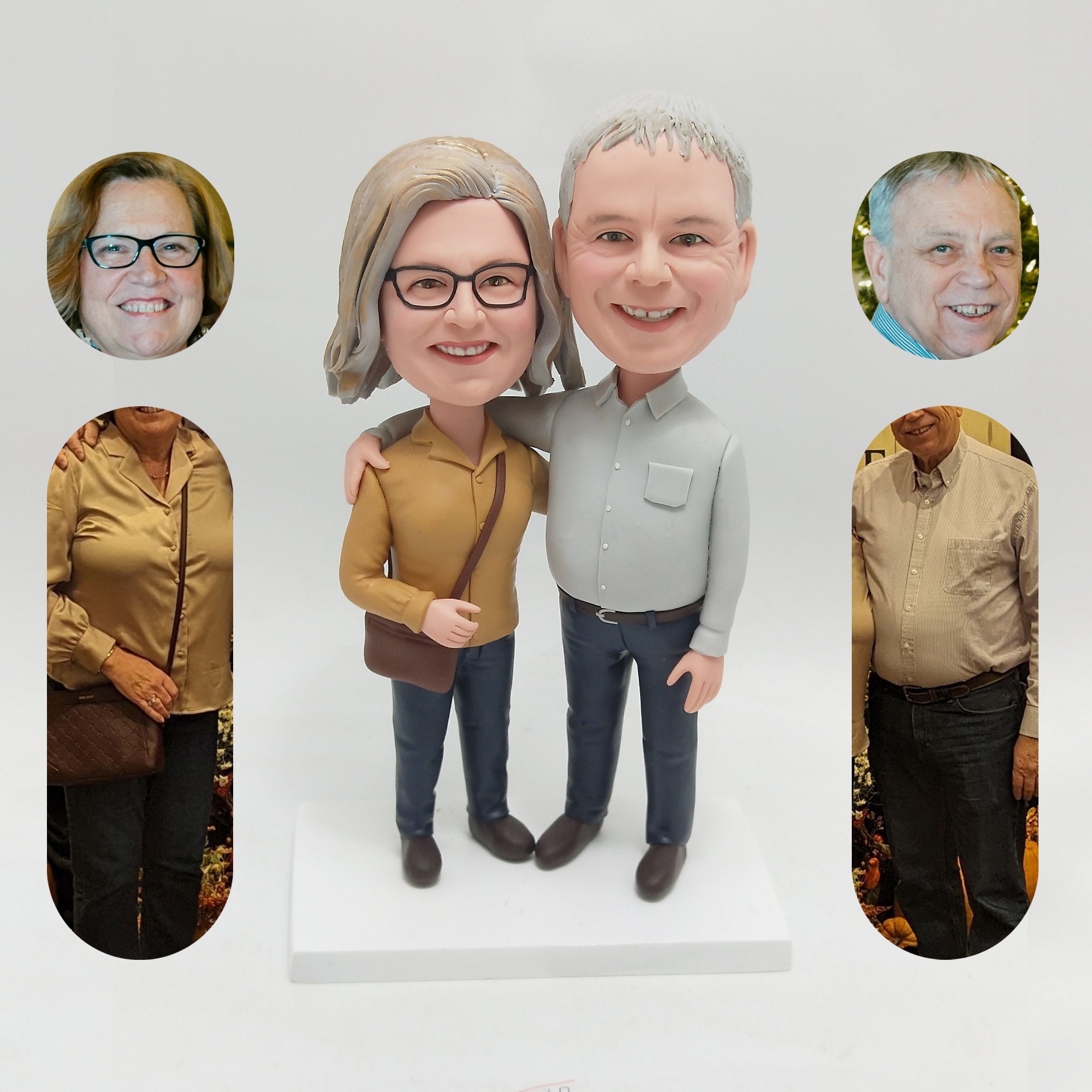 Handmade Polymer Couple Bobblehead