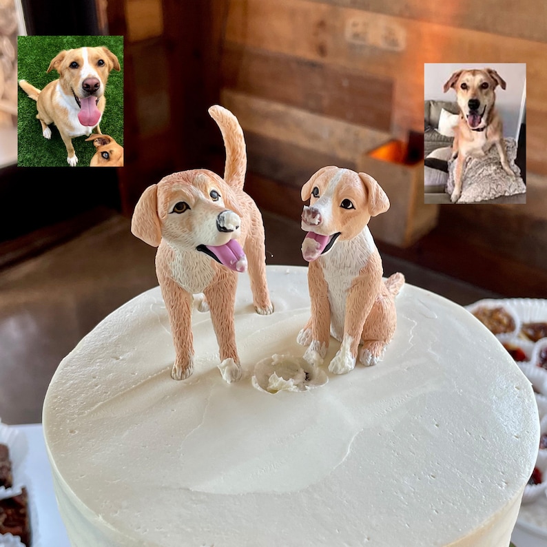 Personalized custom pet dog wedding cake , pet birthday cake animal cakewedding CakeTopper dog wedding cake topper image 7