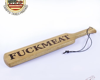 Paletta per sculacciate grande, nera e pesante, incisione laser personalizzata, intaglio personalizzato, colore personalizzato, Oak Beach, lunga pagaia per sculacciate