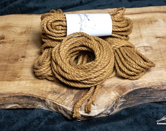 Premium Shibari ø 5 mm hemp rope HONEY YELLOW for Kinbaku / Bondage 4m 8m