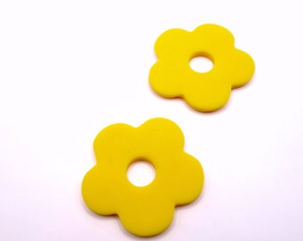 Pair of flowers for interchangeable hoop earrings, tassels of different colors, flower shape