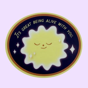 Terres lointaines d'Adventure Time - Sticker sain Together Again - L'âme de Jake le chien - Sticker en satin de 3 pouces de large