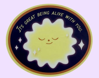 Adventure Time Distant Lands - Together Again Wholesome Sticker - Jake the Dogs' Soul - 3" Wide Satin Sticker