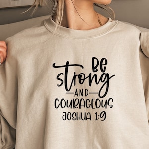 Christian svg, Sé fuerte y valiente Josué 1:19, SVG inspirador, Escritura svg, Cita cristiana Svg, Archivo de corte Cricut