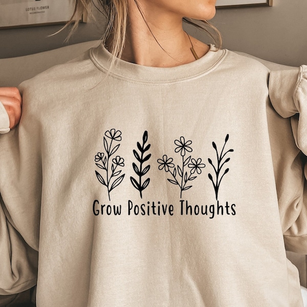 Grow Positive Thoughts SVG, Inspirational Svg, Motivational Svg, Positivity Clip Art, Cut File, T Shirt Svg