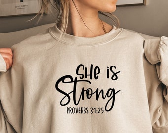 SVG cristão, Svg inspirador, Ela é forte Svg, Escritura svg, Citação cristã Svg, Provérbios 31 Svg, Arquivo Cricut Cut