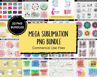 巨大な昇華PNGバンドル、昇華デザインバンドル、マグカップ昇華バンドル、皮肉なPNG、キリスト教PNG、ポジティブな引用句PNG