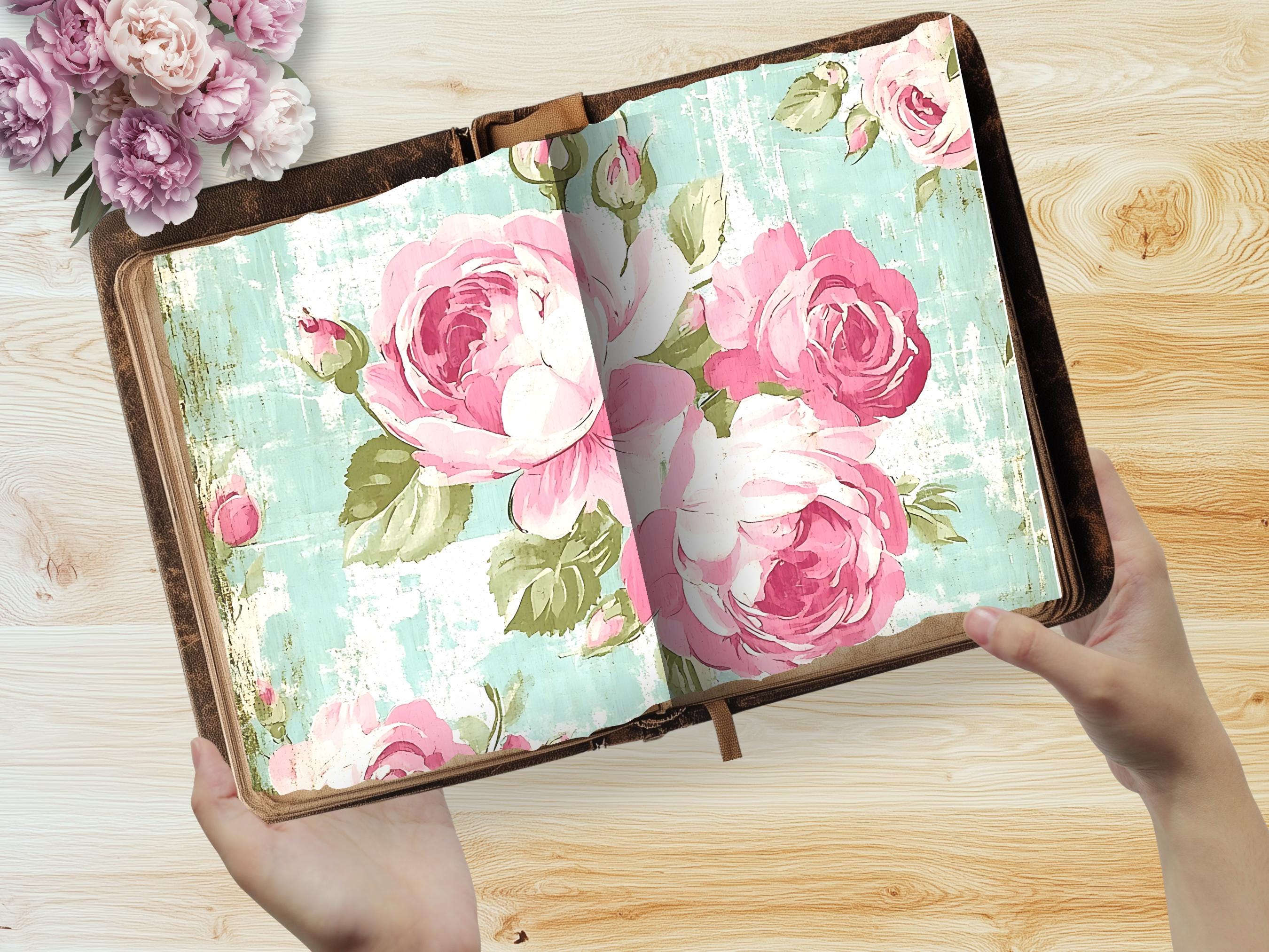 Shabby Chic Rose Digital Paper: Vintage Floral Backgrounds (JPG) - Etsy