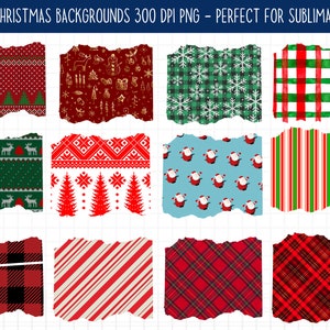12 Christmas PNG Backgrounds, Christmas Background Bundle, Xmas Brushstroke Background Png Bundle, Christmas Png Patch