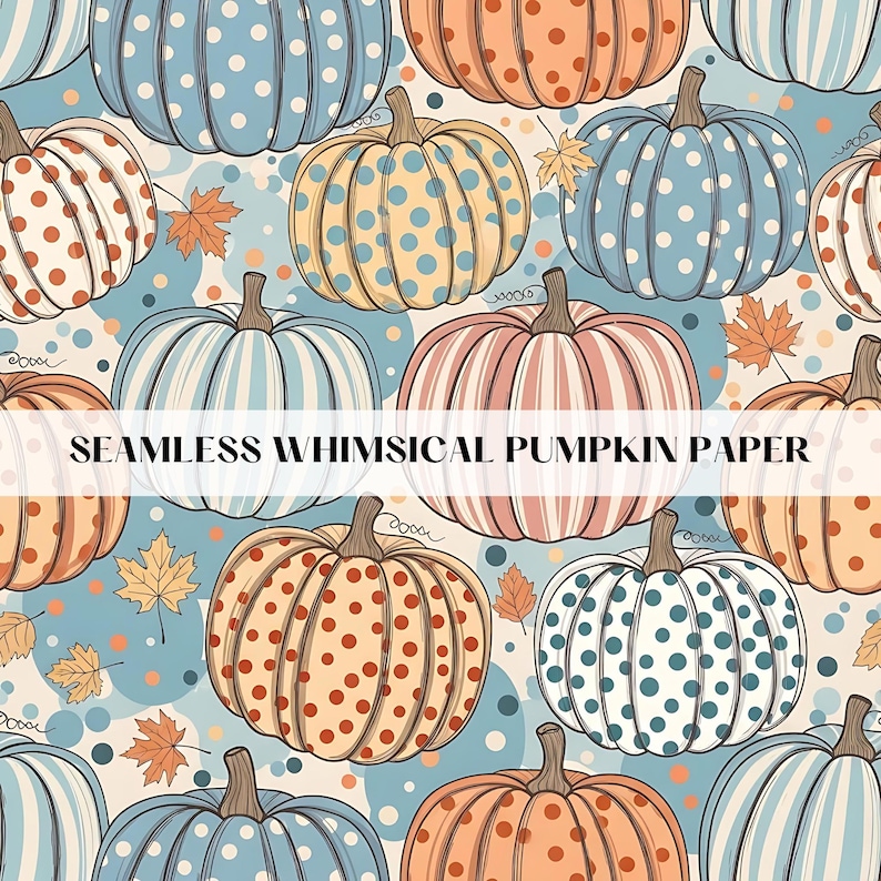 Nyckfullt pumpa sömlöst mönster, höst digitalt papper, höstpumpa tryck, kommersiellt bruk bild 1