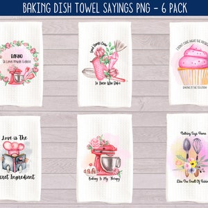 Baking Dish Towel PNG, Dish Towel Sublimation Bundle, Baker Life Png, Kitchen Towel Pngs, Commercial Use