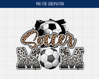 Leopard Fußball Mama PNG: Sublimationsdesign (Digitaler Download)