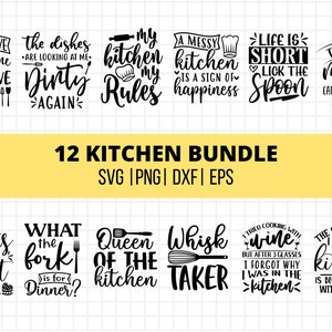 Bundle cuisine drôle SVG, SVG de cuisine, dicton de cuisine, cuisine citation Svg, Svg de torchon de cuisine, usage Commercial