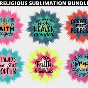 Glaube Sublimations Bundle, christliche Sublimations Bundle PNG, christliche Png, Becher Sublimation, kommerzielle Nutzung, Sofort Download