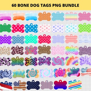 Disegni PNG sublimatici per targhette per cani in osso, Png per targhette per animali domestici, disegni per targhette per cani in osso, pacchetto Png per cani